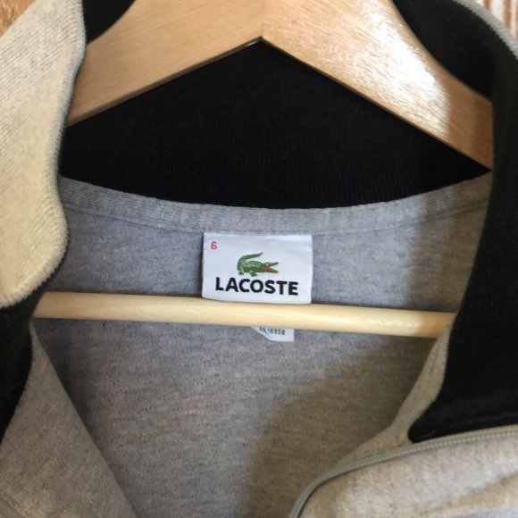 Lacoste Gray 1/4 Zip Size 6 (US LG) - Picture 2 of 3